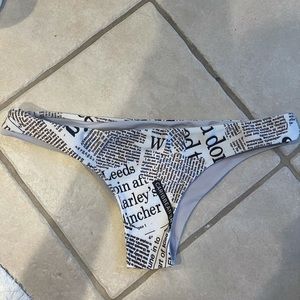 Boutique Newspaper Print Bikini Bottoms